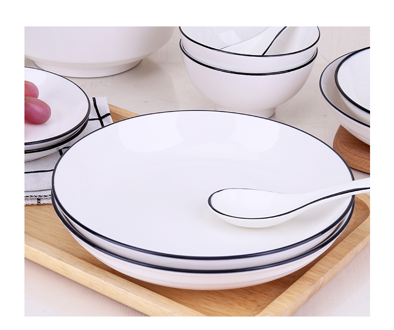 Northern dishes suit Japanese household ceramic dish bowl 2 4 couples contracted bowl chopsticks 6 single meal