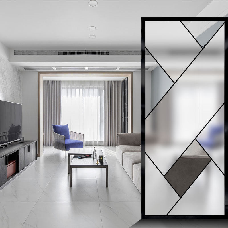 Modern simple tempered art glass Xuanguang home bedroom decorative screen partition wall Light luxury small apartment matte