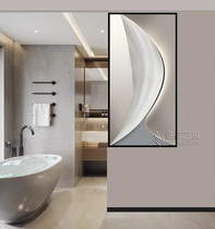 Bathroom half wall art glass screen partition modern simple living room dry and wet area washbasin entrance barrier