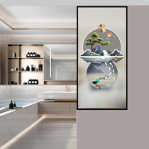 Light luxury art glass screen partition living room entrance half wall bathroom sink block modern simplicity