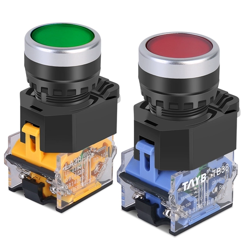 Переключатель кнопки 22 мм LA38-11BN Переключатель начинает останавливать самостоятельный и самозащитный динамический круглый плоский головка