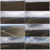 Black land farming and cultivation of blue sky and white clouds and modern agricultural video materials