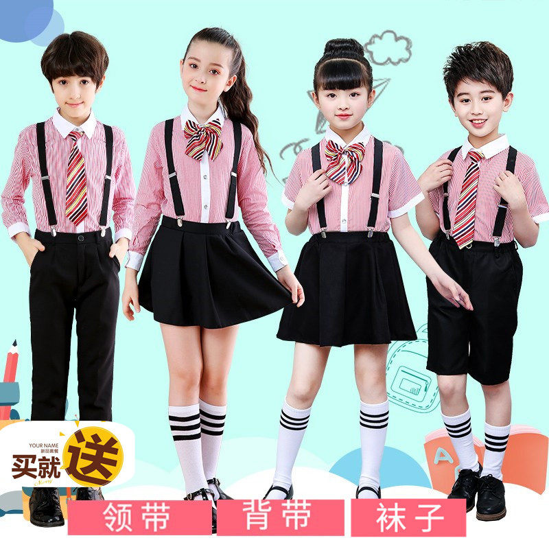 Primary and secondary school choir uniform kindergarten suit spring and summer English style dress for men and women