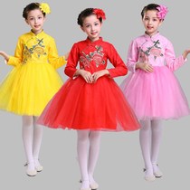 New childrens Puff skirt small lotus style princess dress girl puffy gauze dress chorus dress host