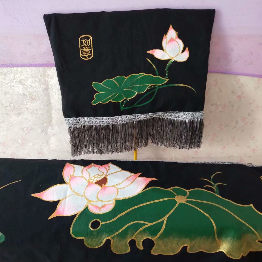 Bản gốc tinh khiết vẽ tay tùy chỉnh guzheng bao gồm nhung vàng và vải lanh nhạc cụ bìa vải đàn piano mới cổ điển thanh lịch - Phụ kiện nhạc cụ dây alice