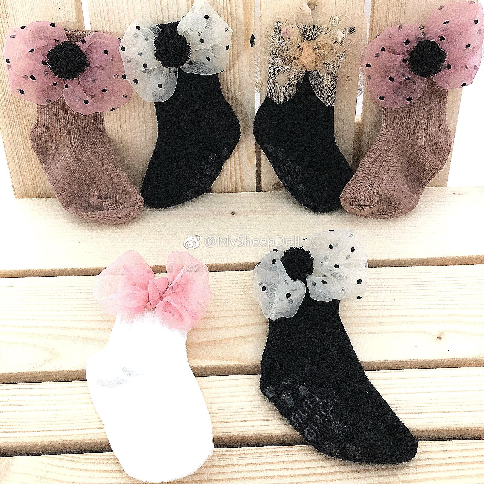  Cute tulle bow ball ball socks Children's Mengbao socks a variety of options