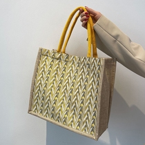 Hemp Cloth Bag Hands Improve Face Value Large Capacity Class Bag Women 2022 New 100 Hitch Commuter Bag Single Shoulder Tot