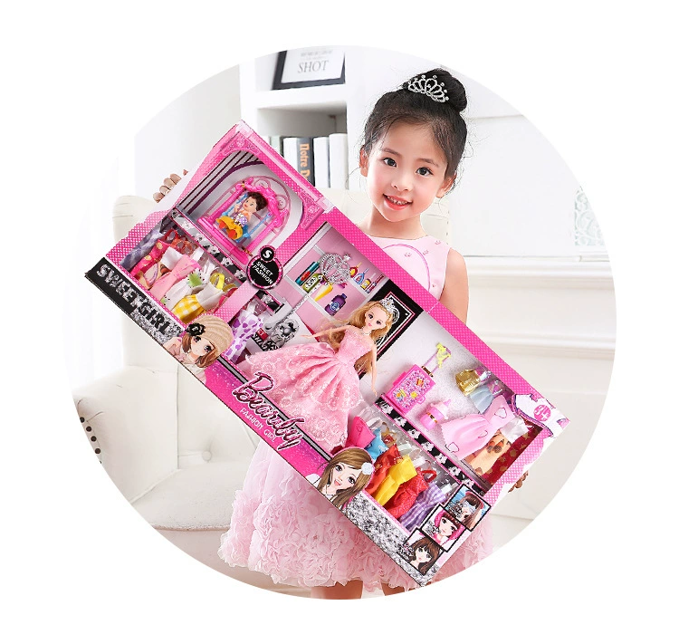 Búp bê Barbie [73/60 cm] hộp quà lớn công chúa cô gái chơi nhà đồ chơi không khí hộp quà tặng bộ - Đồ chơi gia đình