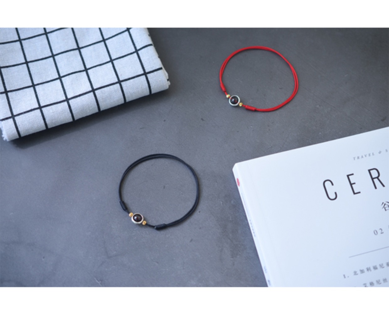 Vòng chân dây đỏ nữ sterling bạc đôi phiên bản Hàn Quốc của mắt cá chân đơn giản garnet sinh viên năm nay của chuỗi gió retro gợi cảm - Vòng chân lắc chân vàng
