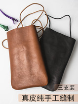 Leather cowhide scissors bag net red hair stylist crossbody running bag Japanese personality creative tide high-end hairdressing kit