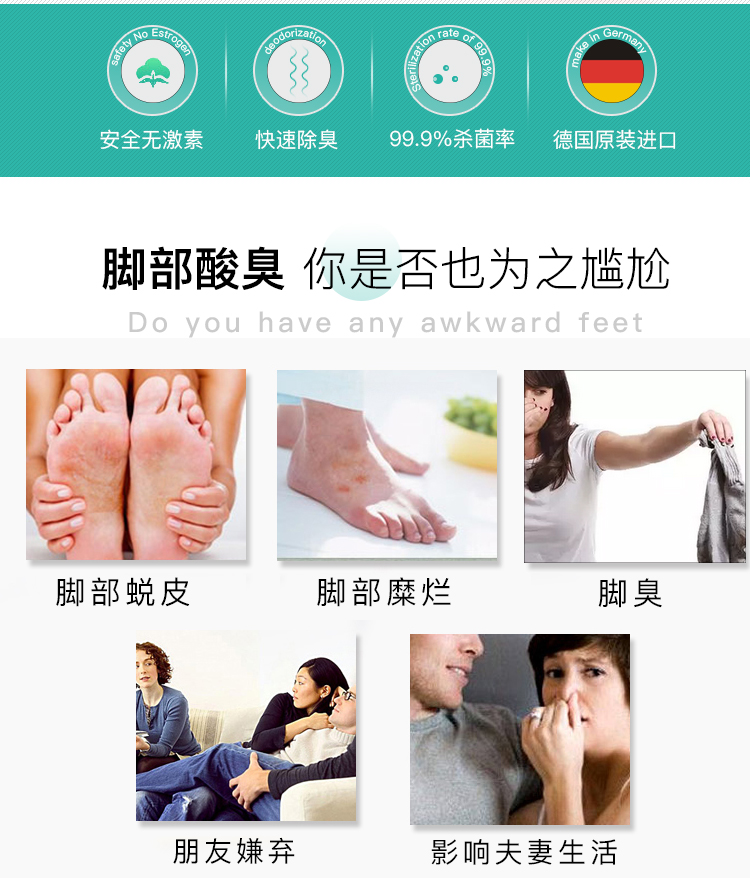 德国原装进口 SOS 足部抑菌除味喷雾 250ml 去鞋臭脚气 图3