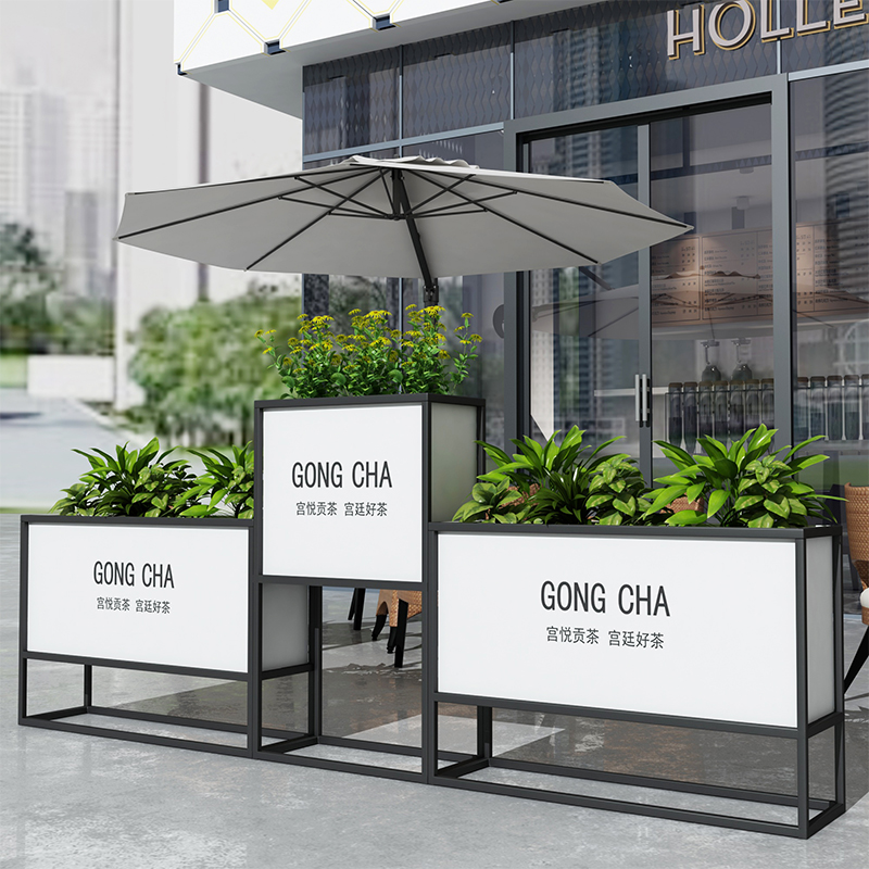 Outdoor wrought iron flower box combination municipal road mobile flower bed swing square sales department commercial street partition flower trough
