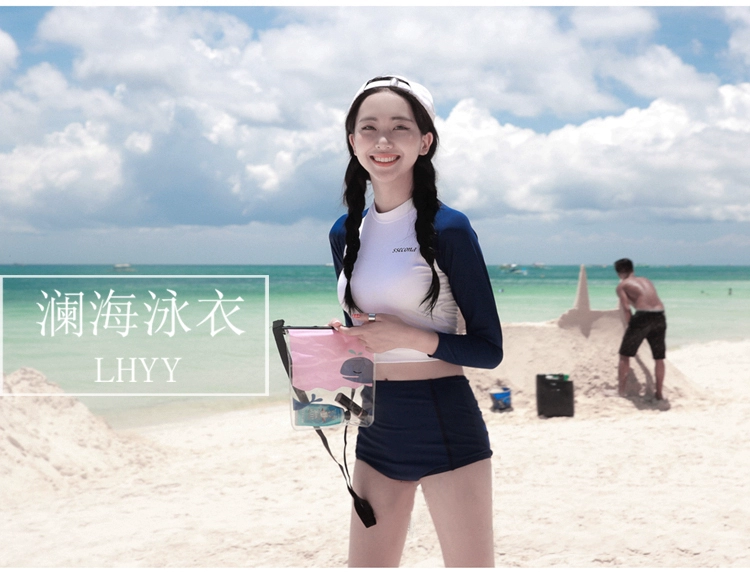 澜 海 泳衣 khí tươi dài tay áo kem chống nắng bảo thủ mỏng chia mới đồ bơi nữ mùa xuân nóng kỳ nghỉ 	đồ bơi 2 mảnh quần