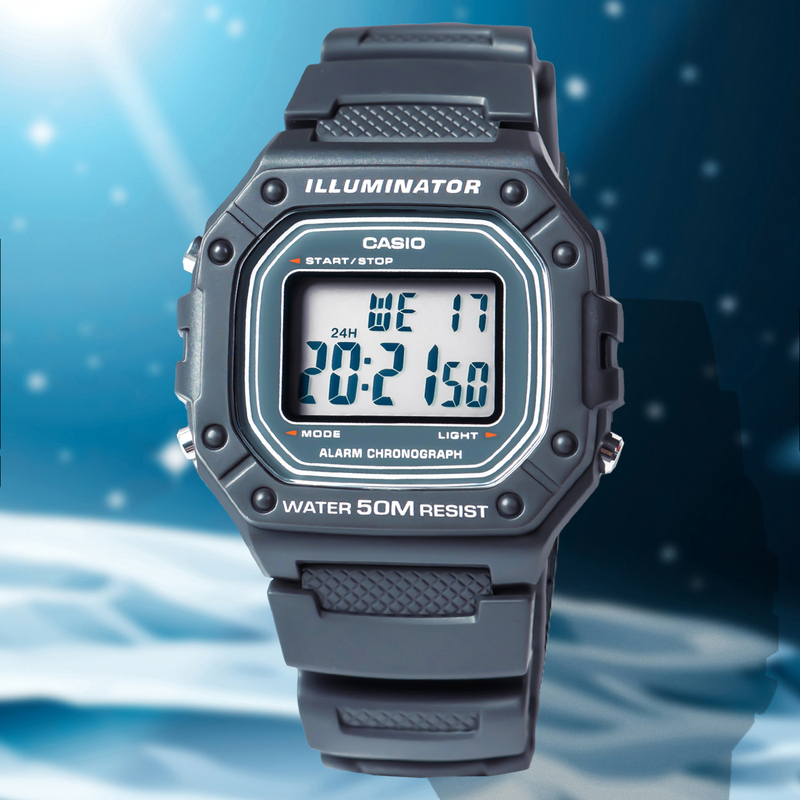 Casio Square Fashion Sports and Leisure Digital Watch W-218H-8A/1A/2A/3A
