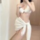 Sexy pure wish bikini three-piece beach swimsuit women bikini2024 new internet Celebrity ຮູບແບບດຽວກັນນ້ໍາຫອມຂະຫນາດນ້ອຍ