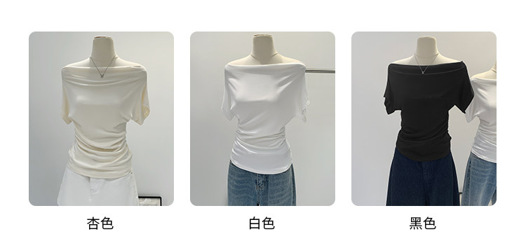 Chic Off-Shoulder Cowl Tee: High-End Summer Style for Just $3.86! - Detail image 3