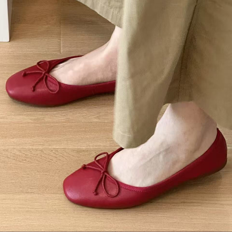 French Retro Flat Bow Shoes for Women, Versatile Shallow Ballet Shoes, Round-Toe Little Red Shoes, Spring, Summer and Autumn Women's Shoes French Retro Flat Bow Shoes for Women, Versatile Shallow Ballet Shoes, Round-Toe Little Red Shoes, Spring, Summer and Autumn Women's Shoes