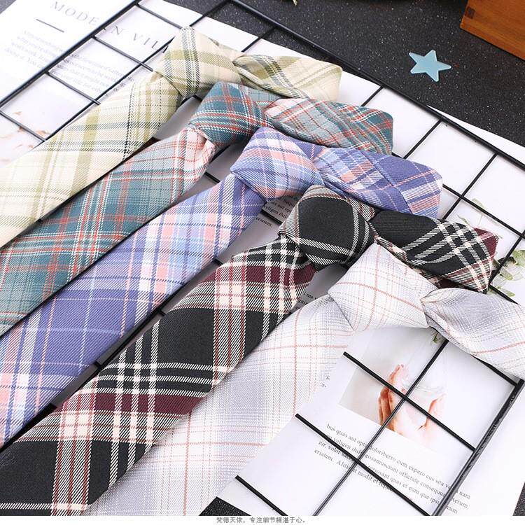 JK DK same grid tie small things male and female students with uniform shirt plaid skirt spot