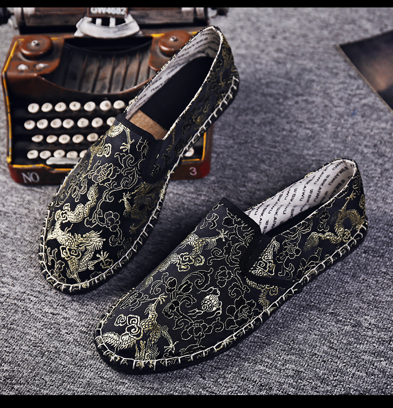 Của nam giới mùa hè thường giày lanh phong cách Trung Quốc ánh sáng và thoáng khí một bàn đạp retro thấp để giúp phẳng giày bông giày thể thao chính hãng