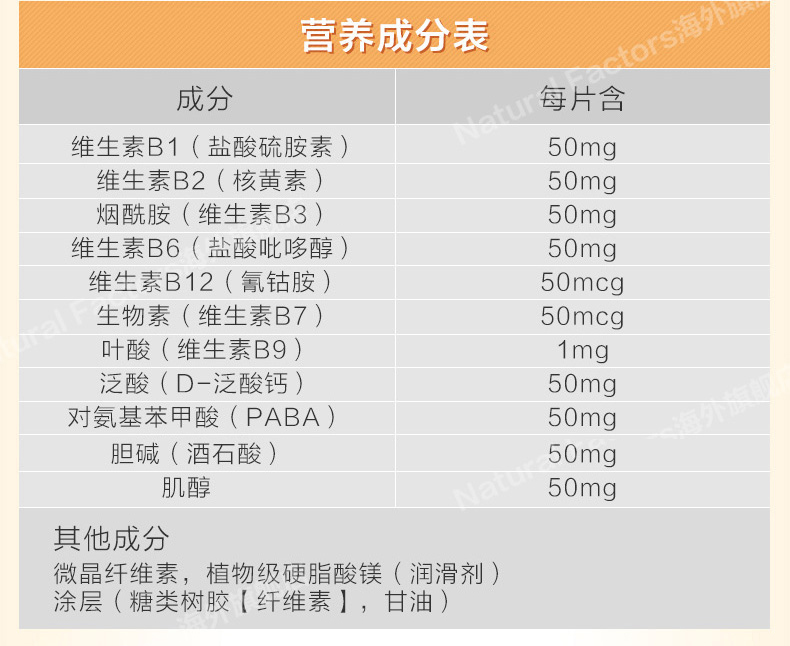 【两件6折】维生素B族90片