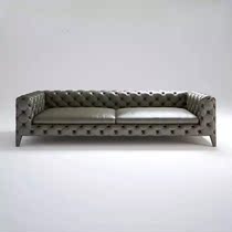 Nordic Italian first-layer cowhide three-person sofa living room villa high-end fashion leather industry style creative sofa