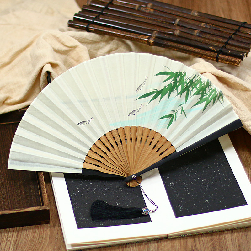 7-inch fan folding fan summer retro portable Chinese style Classical Gift Decoration for Men's Girls