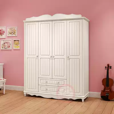 European-style four-door wardrobe Korean-style children's wardrobe Small apartment two-door wardrobe White two-and three-door large wardrobe