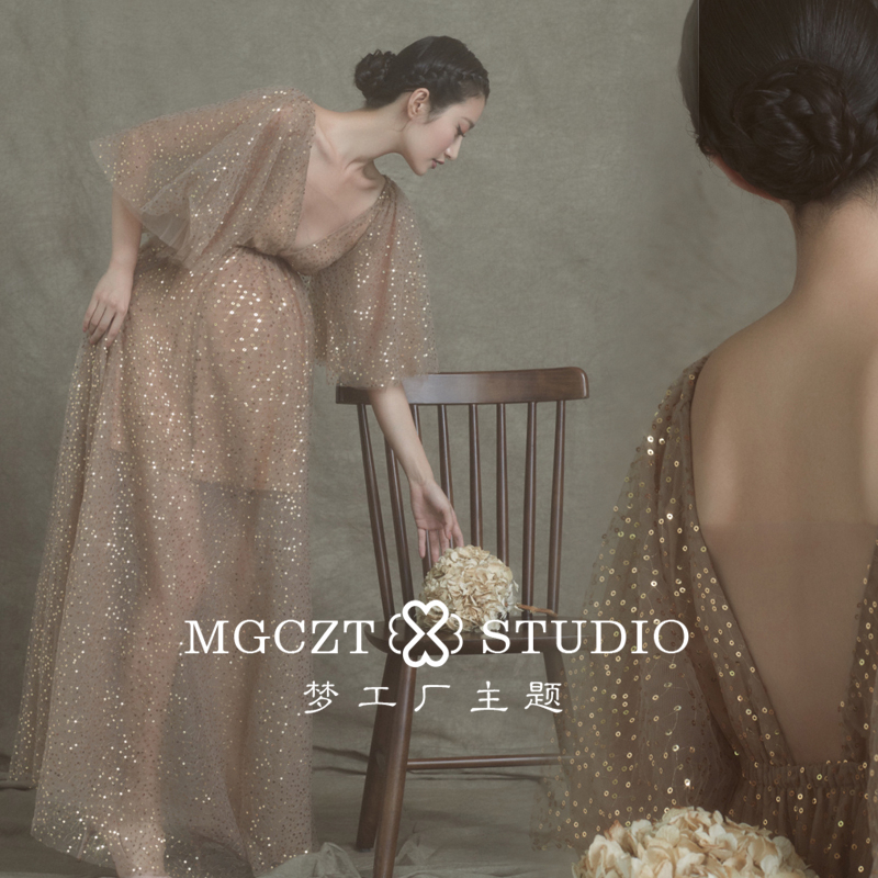 Dream Factory Themed Photo Gallery Pregnant Woman Themed Clothing Quasi Mom Photo Retro Oil Painting Classic Wind Wedding Dresses Gown