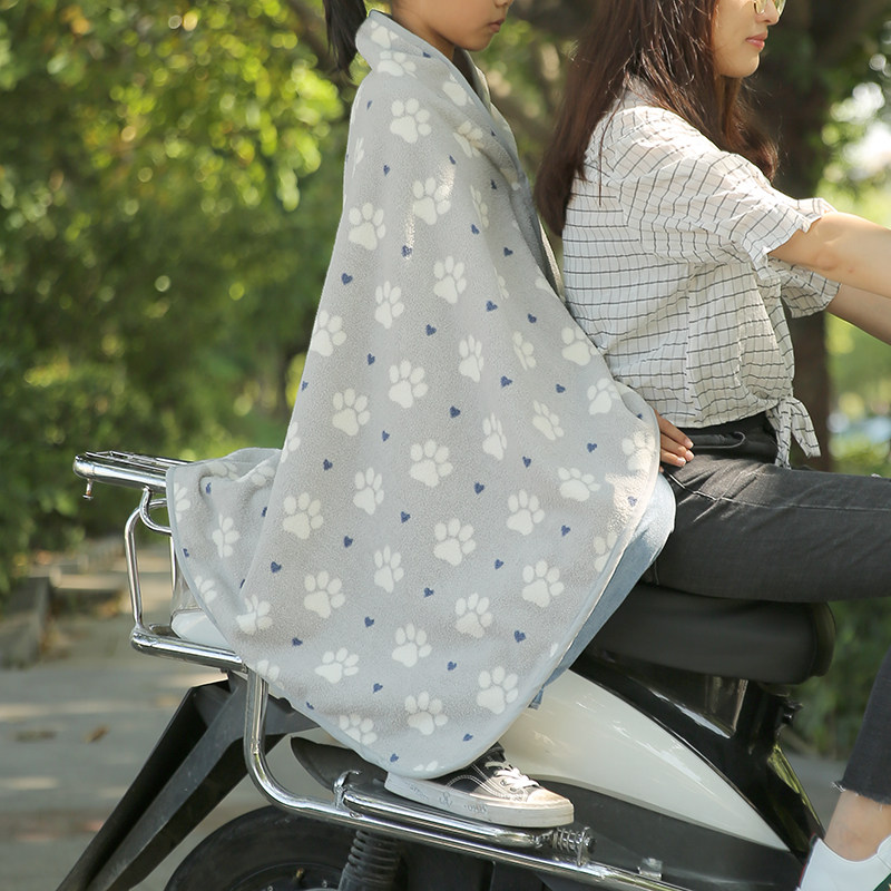 Electric car windshield by spring and autumn windproof by children students warm shawls front and rear seat riding electric car windshield artifact