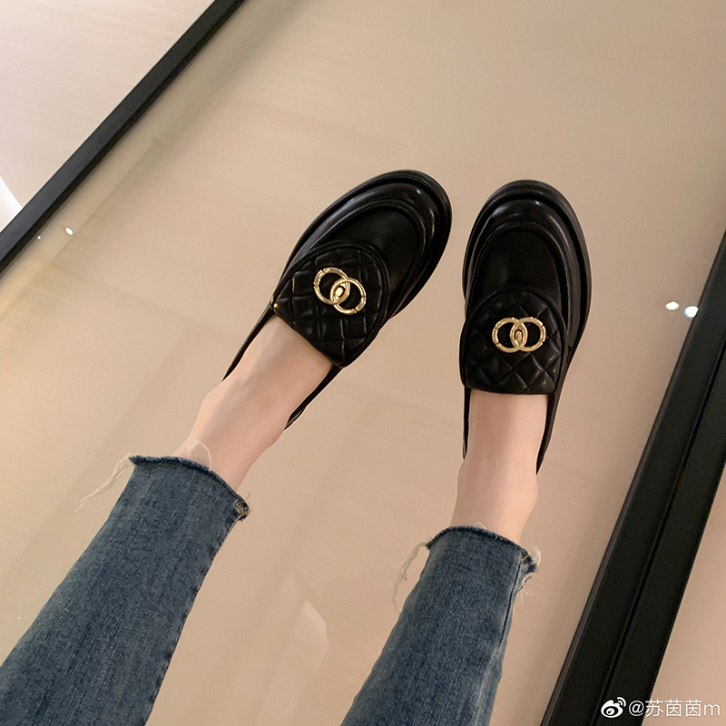 (sheii Suyin Yin) fragrant and fragrant small bread ~ new small and fragrant wines flat with small leather shoes women's lefu shoes