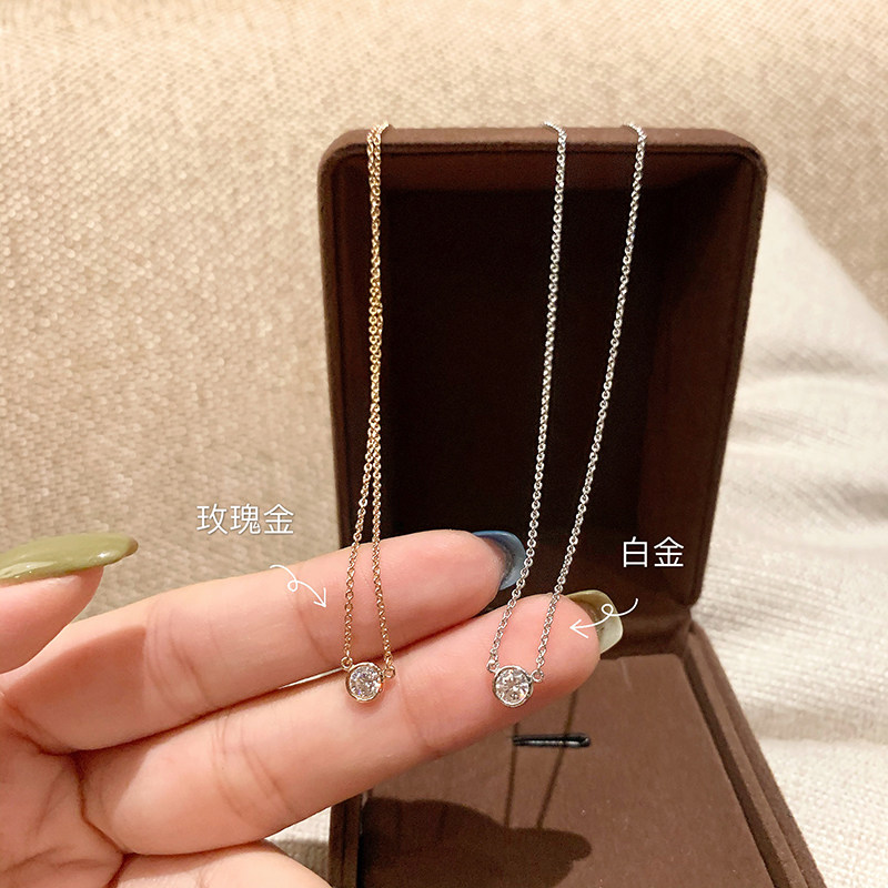 (sheii Su Yinyin) big cousin same style ~ a rhinestone necklace female collarbone chain 925 sterling silver