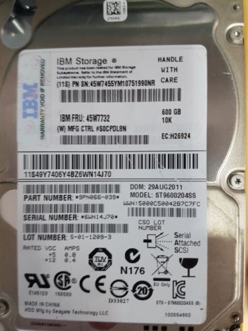IBM 45W7732 45W7734 45W9607 600G 45W9607 10K 10K DS8000 original hard disc
