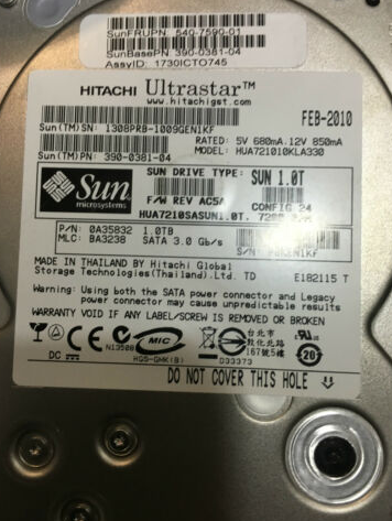 SUN 540-7590 1TB 7 2K 3 5 SATA for sun 6140 390-0381 with test paper-Tao
