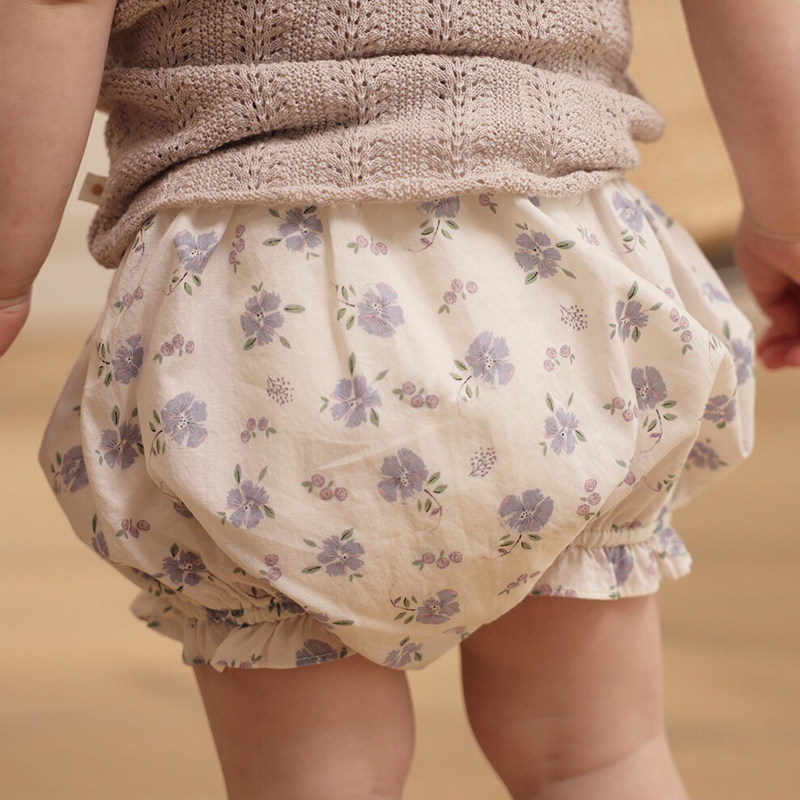 Private pansy floral children's bag fart pants baby girl summer thin bloomers Korean version baby girl bread pants