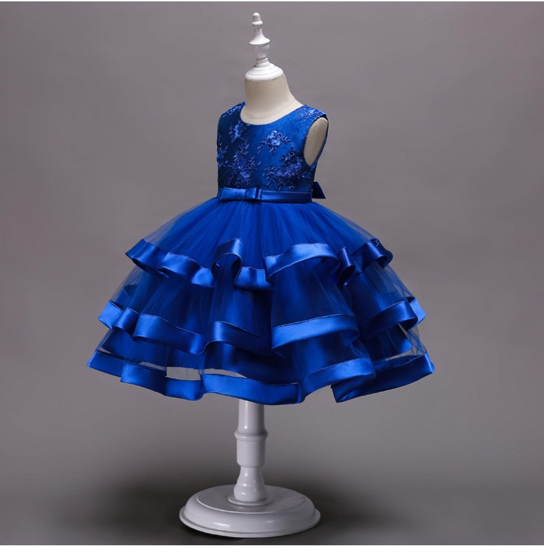 Cô gái váy công chúa hoa cô gái chủ nhà lưới fluffy váy cô gái sinh nhật catwalk piano trình diễn váy - Váy trẻ em bộ vest dự tiệc cho bé trai