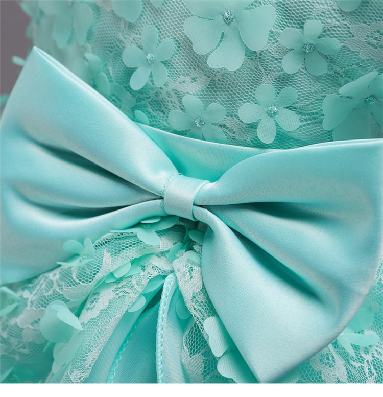 Váy cưới công chúa cho trẻ em váy dài bằng vải cotton cho bé gái hoa lớn tổ chức buổi biểu diễn piano catwalk ngoài dịch vụ mới quần áo biểu diễn trẻ em