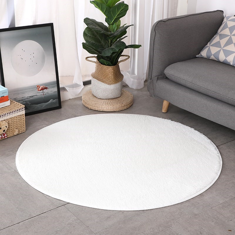 Nordic round living room coffee table carpet bedroom bedside simple Japanese-style floor mat plain ins girl solid color round blanket
