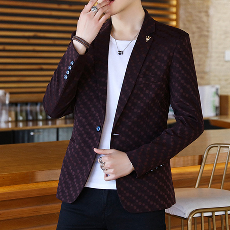 European station men's spring suit coat casual Han edition repair handsome business small suit suit style tops