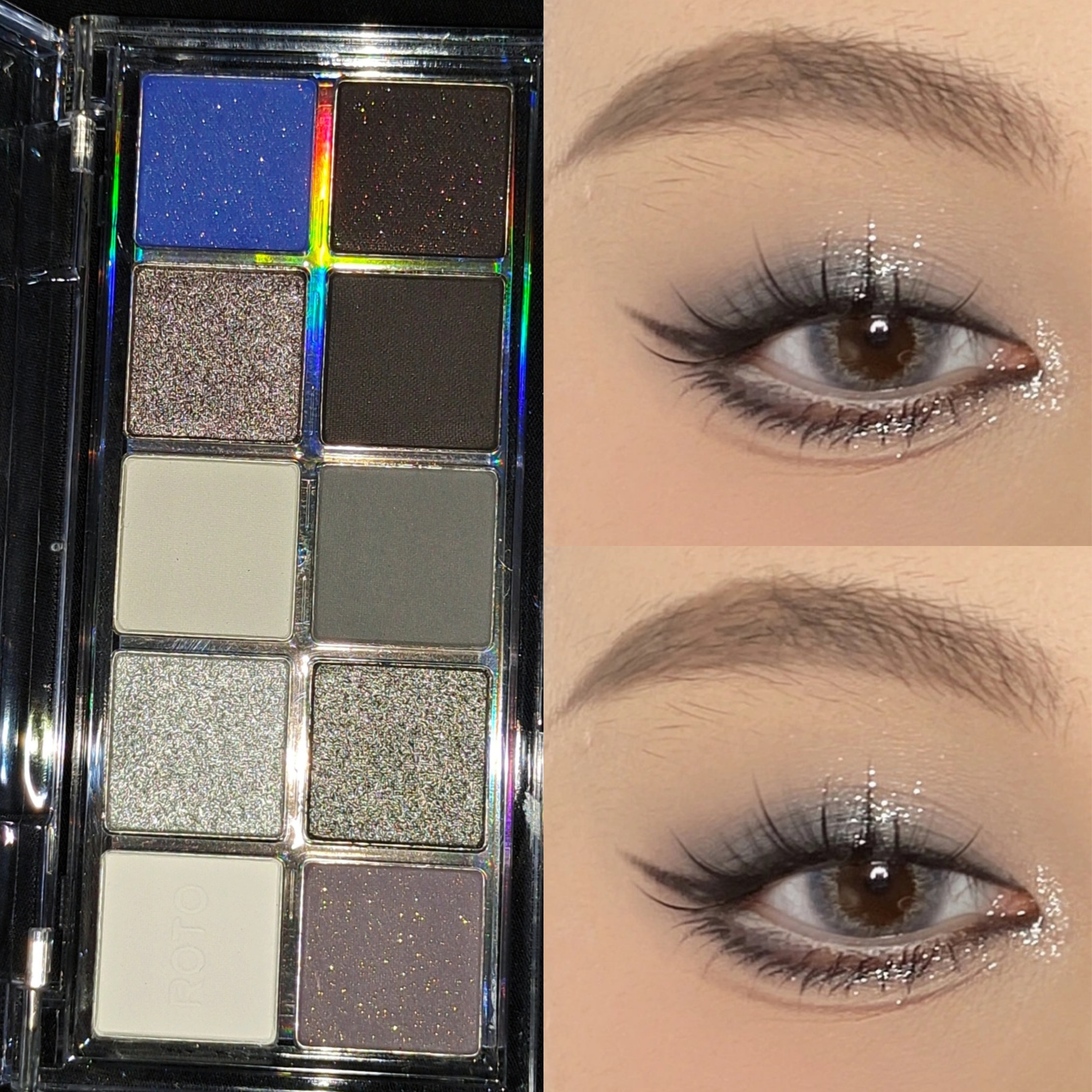 ROTO Eye Shadow Pan Smoked Makeup European And European Makeup Blue Silver Corner Great King Dark Black Earth Color Cement Disc Niche brand