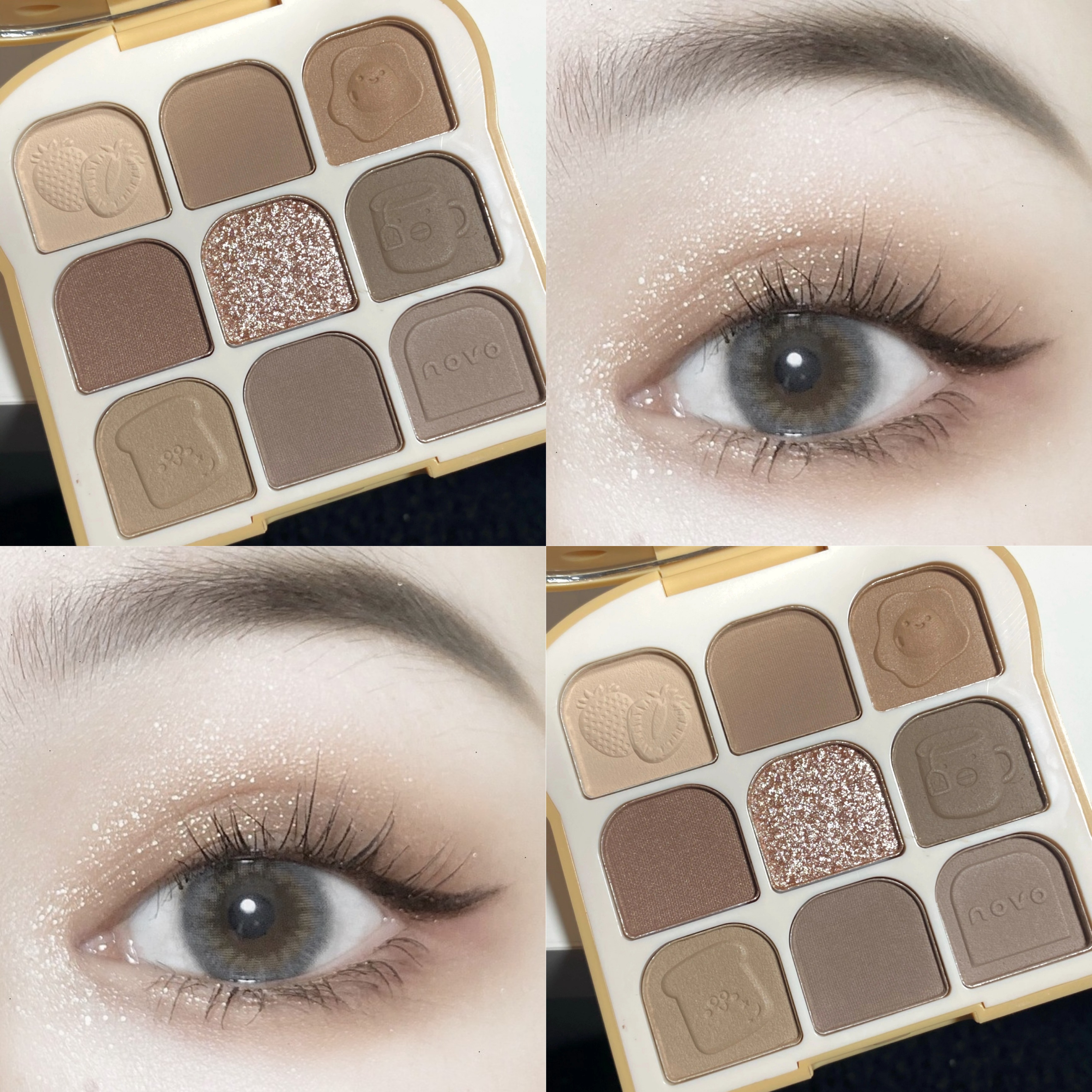 novo eye shadow cement pan cold brown pure desire wind toast bread milk tea earth color eye shadow pan small crowdbrand