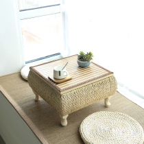 Rattan Tatami Tatami Small Table Bedroom Sitting Ground Day Style Terrace Short Square Chess Table Grass Chizen Meditation Kung Fu Floating Window Table