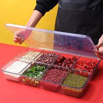 Ice Powder Pendulum Stall Tool Transparent seasoning box seasoning box Composition suit Eight grids with cover swing showering ice powder dosing box