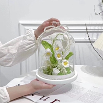 Suzulan Flowers Handmade Weave Small Night Light Diy Wool Thread Crochet Knitted Wind Bells Potted Plant Imraw Flowers Materials Bag Creativity