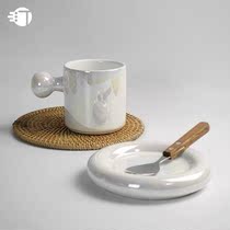 Mug Suit Gift Box Delivery Man Cute Ceramic Mark Cup Coffee Cup With Disc Suit Oatmeal Breakfast Milk Water