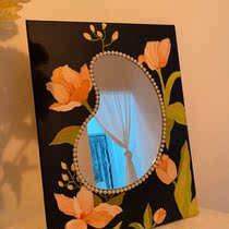 Oil Painting Mirror Black Ensemble Makeup Mirror DIY Material Bag Oil Painting Drawing Board Creative Irregular Mirror Acrylic