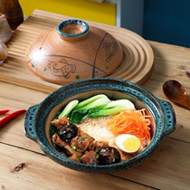 Casserole large capacity special large size saucepan rice stone pan Home Commercial shallow pan Japanese style Ming clay retro dry burning casserole
