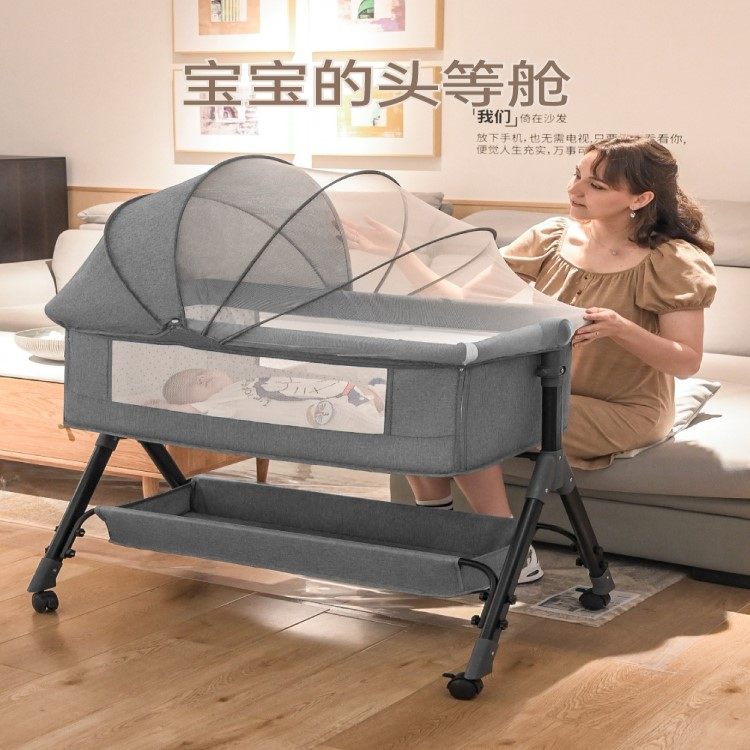 Cradle baby sleeping basket new born baby crib confinement center up and down left and right rocking stroller small old-fashioned