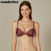 Wonderbra rượu vang đỏ đồ lót nữ ba chiều dày bra thu thập tinh dầu gợi cảm túi nước rộng bên áo ngực