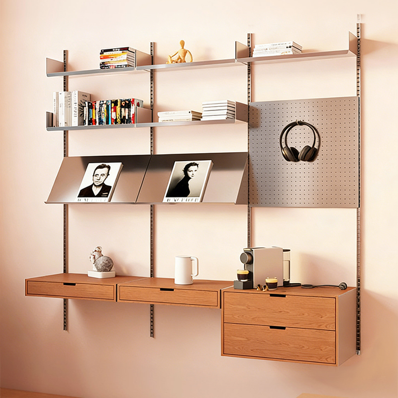 Tv Background Wall Living Room Wall-Mounted Storage Decorative Shelf Wall-Mounted Storage Cabinet Multi-Layer Functional Storage Bookshelf Display Rack