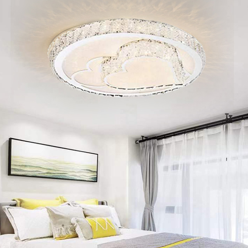 Light luxury crystal lamp round master bedroom lamp 2022 new LED ceiling lamp brightly bright modern household